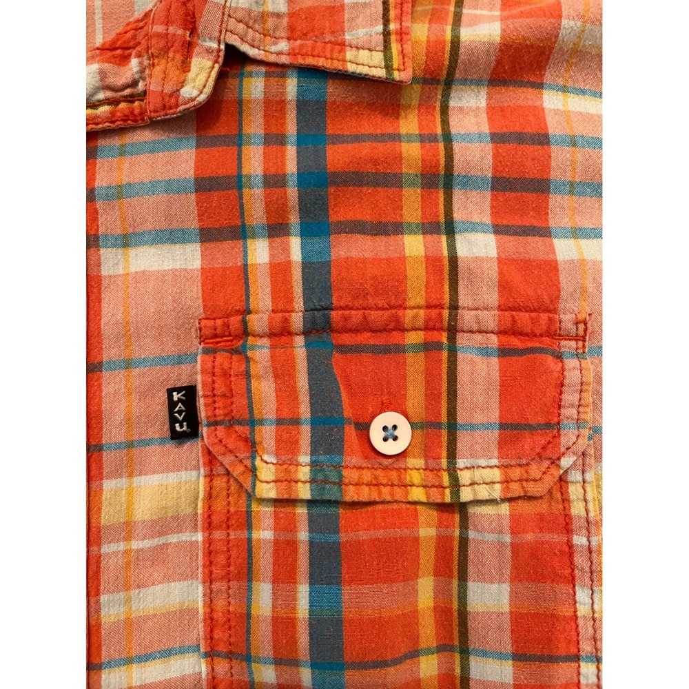 Kavu Men's Short Sleeve Button Up Shirt Orange Size XL - Picture 4 of 8